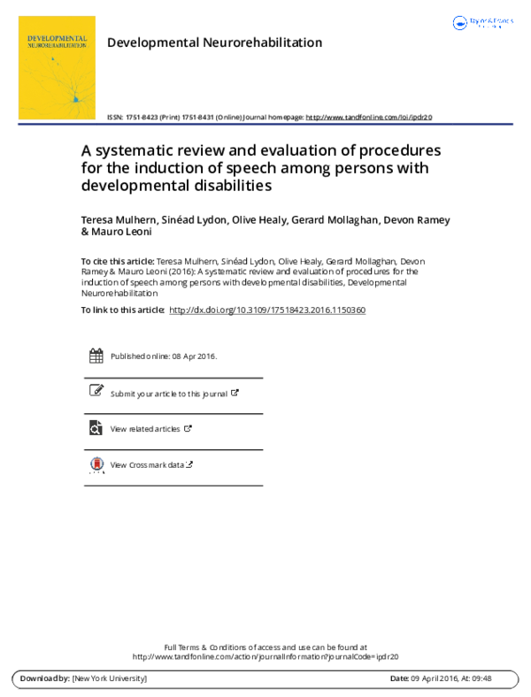 (PDF) A systematic review and evaluation of procedures for the ...