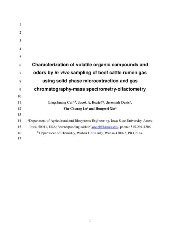 (PDF) Characterization of volatile organic compounds and odors by in ...