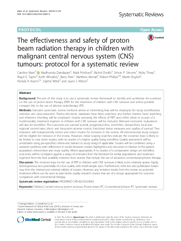 (PDF) The effectiveness and safety of proton beam radiation therapy in ...