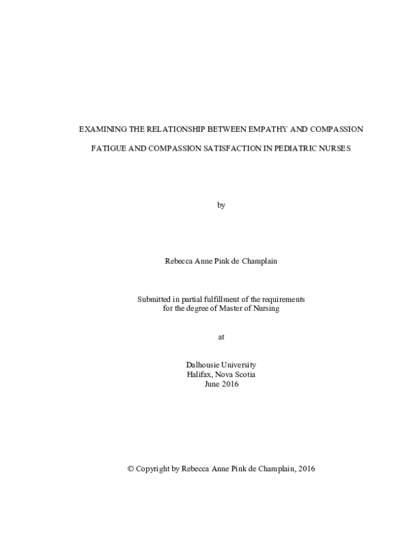 (PDF) Examining the Relationship between Empathy and Compassion Fatigue ...