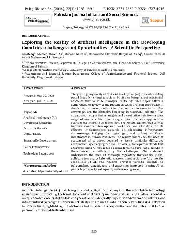 (PDF) Exploring the Reality of Artificial Intelligence in the ...