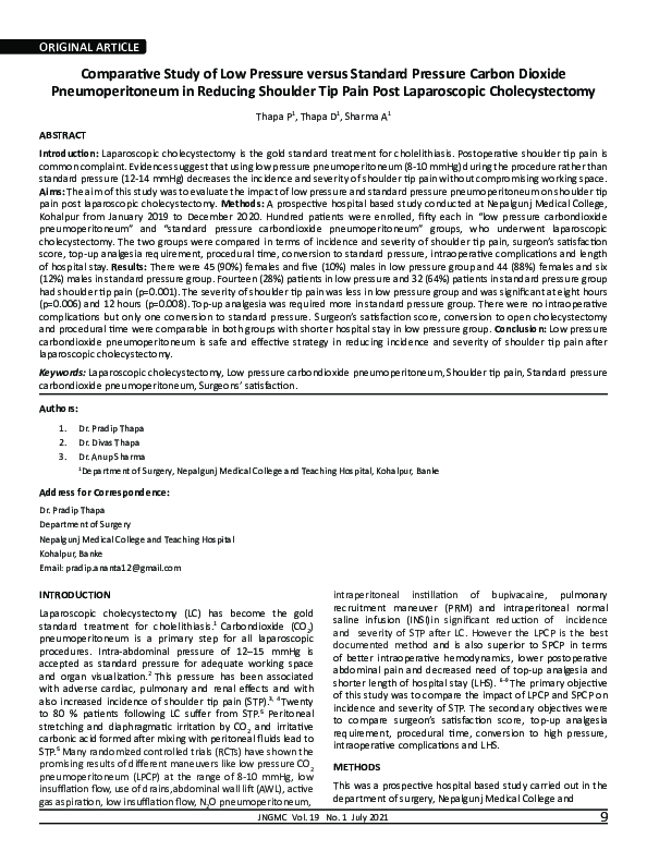(PDF) Comparative Study of Low Pressure versus Standard Pressure Carbon ...