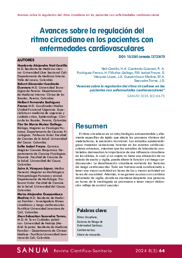 (PDF) AVANCES SOBRE LA REGULACIÓN DEL RITMO CIRCADIANO EN LOS PACIENTES ...
