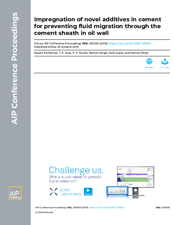 (PDF) Impregnation of novel additives in cement for preventing fluid ...
