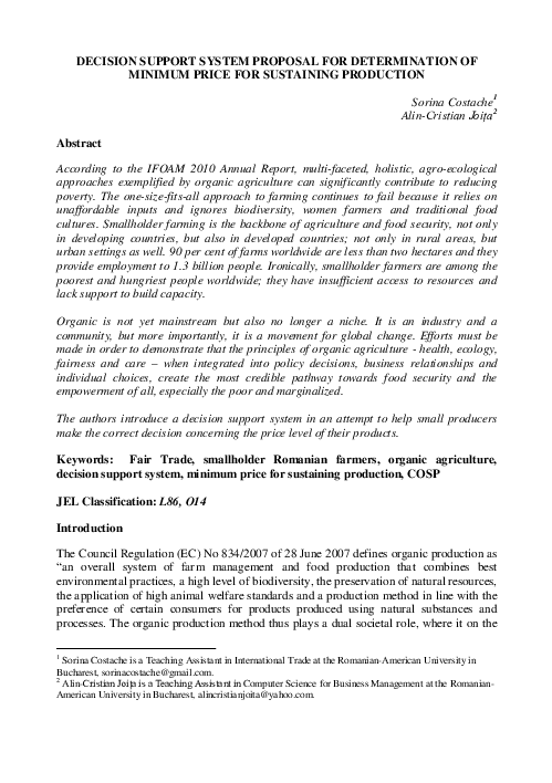(PDF) Decision Support System Proposal For Determination Of Minimum ...