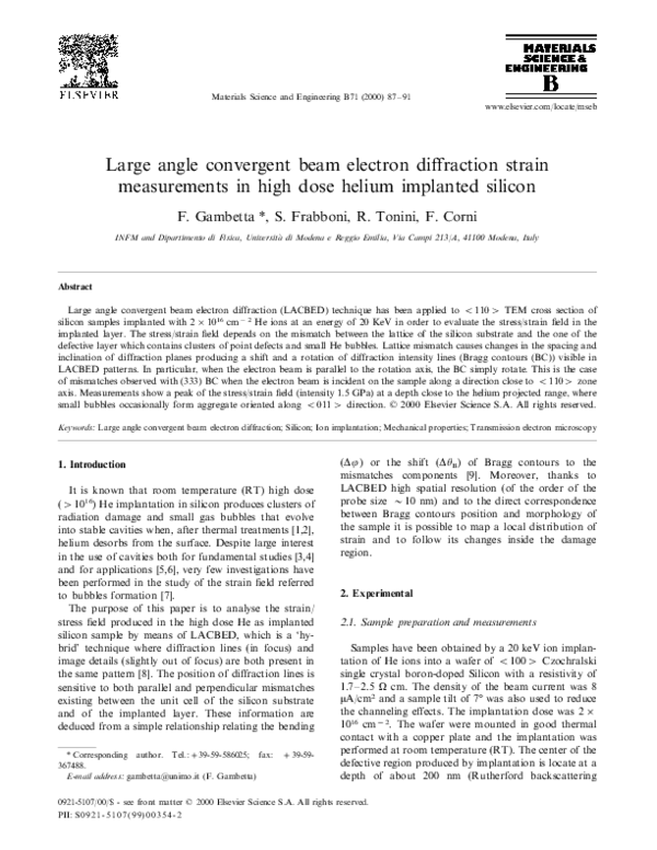 (PDF) Large angle convergent beam electron diffraction strain ...