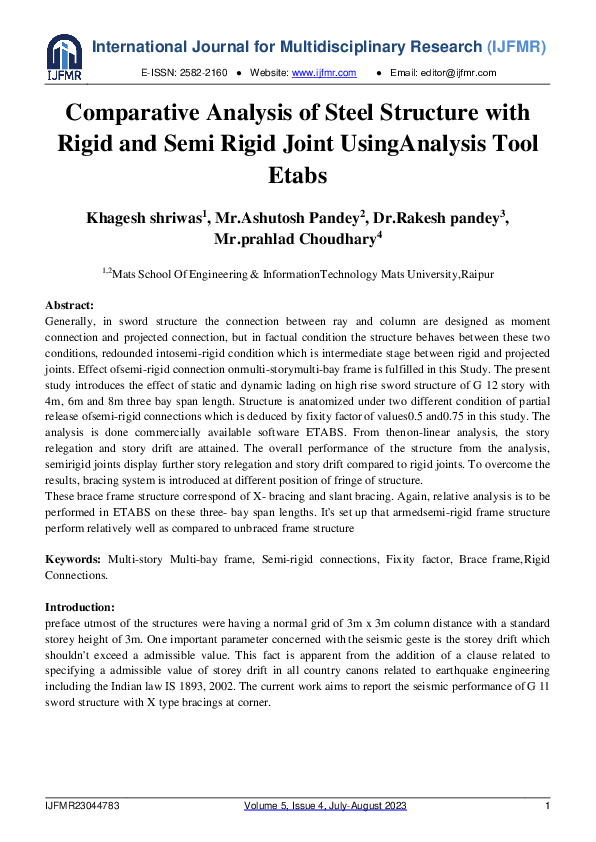 (PDF) Comparative Analysis of Steel Structure with Rigid and Semi Rigid ...