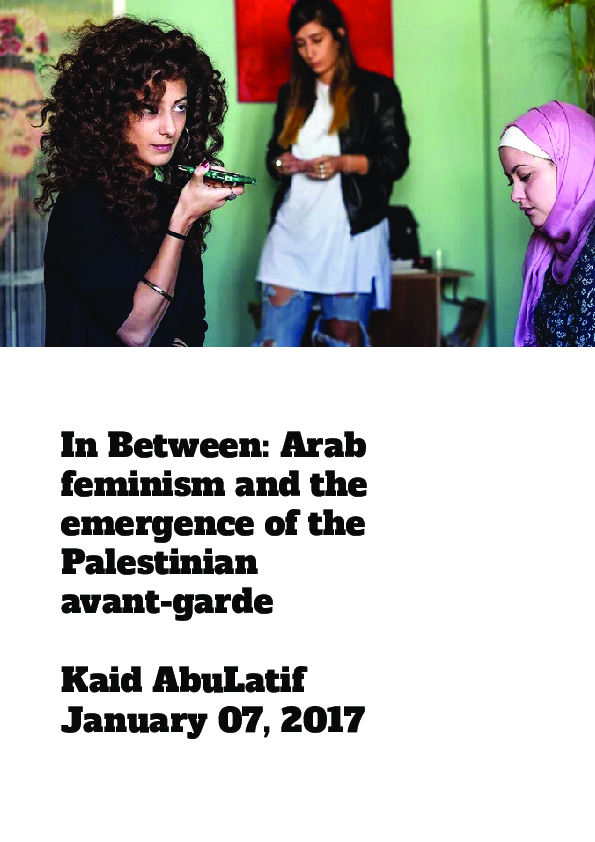 (PDF) Arab Feminism and the Rise of Palestinian Avant-Garde Cinema