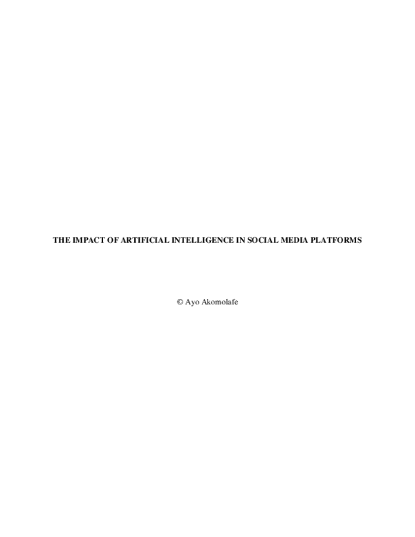(PDF) THE IMPACT OF ARTIFICIAL INTELLIGENCE IN SOCIAL MEDIA PLATFORMS