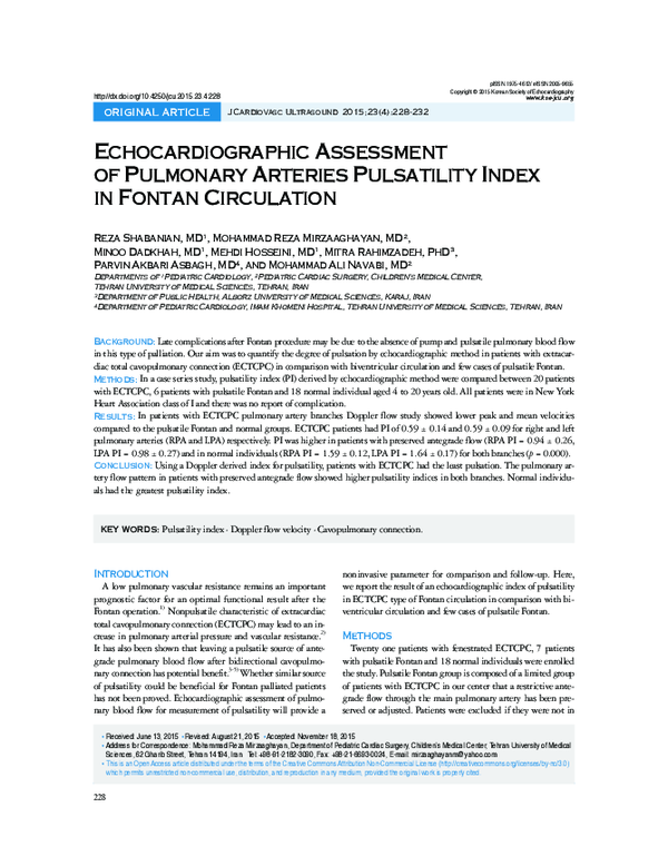 (PDF) Echocardiographic Assessment of Pulmonary Arteries Pulsatility ...