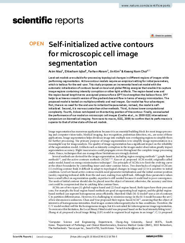 (PDF) Self-initialized active contours for microscopic cell image ...