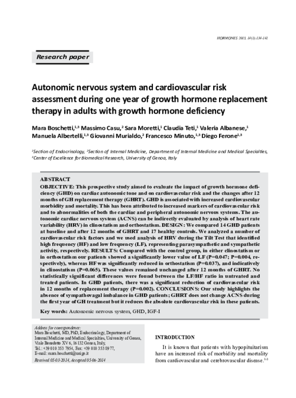 (PDF) Autonomic nervous system and cardiovascular risk assessment ...