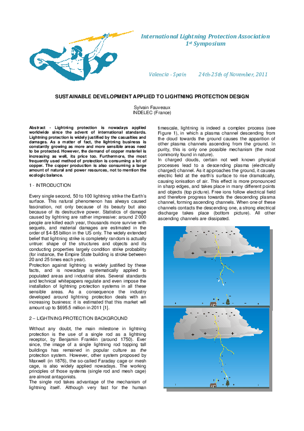 (PDF) SUSTAINABLE DEVELOPMENT APPLIED TO LIGHTNING PROTECTION DESIGN