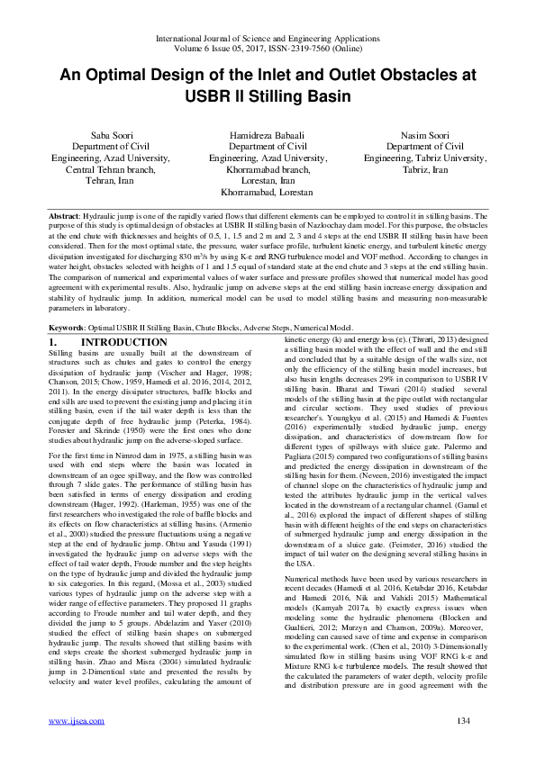 (PDF) An Optimal Design of the Inlet and Outlet Obstacles at USBR II ...