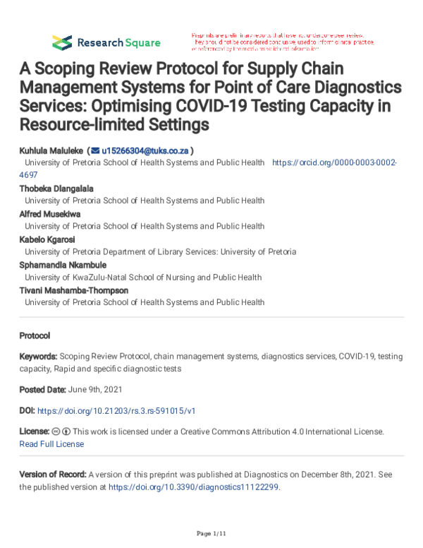 (PDF) A Scoping Review Protocol for Supply Chain Management Systems for ...