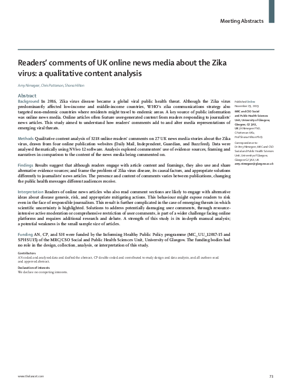 (PDF) Readers’ comments of UK online news media about the Zika virus: a ...