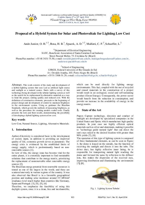 (PDF) Proposal of a Hybrid System for Solar and Photovoltaic for ...