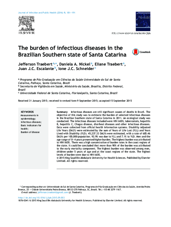 (PDF) The burden of infectious diseases in the Brazilian Southern state ...