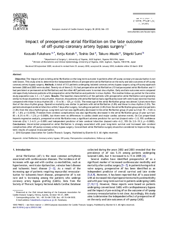 (PDF) Impact of Preoperative Atrial Fibrillation on In-Hospital ...