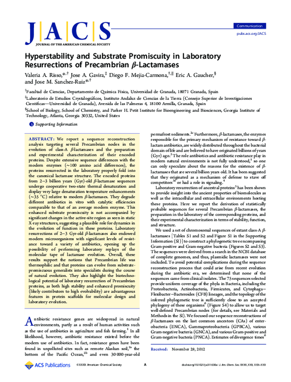 (PDF) Hyperstability and Substrate Promiscuity in Laboratory ...