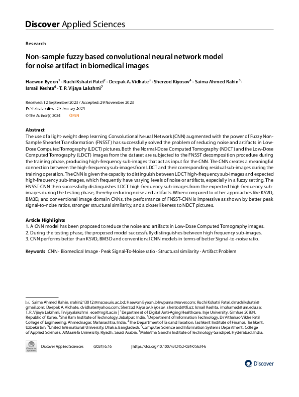 (PDF) Non-sample fuzzy based convolutional neural network model for ...