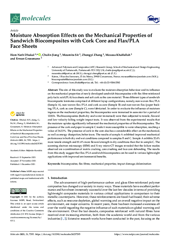 (PDF) Moisture Absorption Effects on the Mechanical Properties of ...