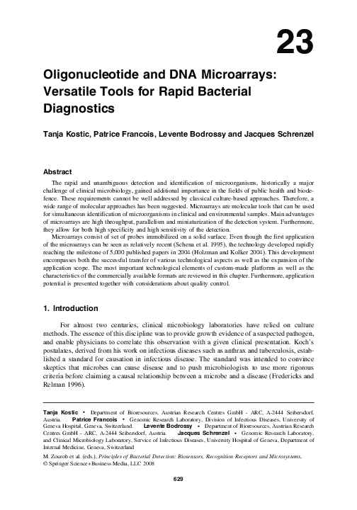 (PDF) Oligonucleotide and DNA Microarrays: Versatile Tools for Rapid ...