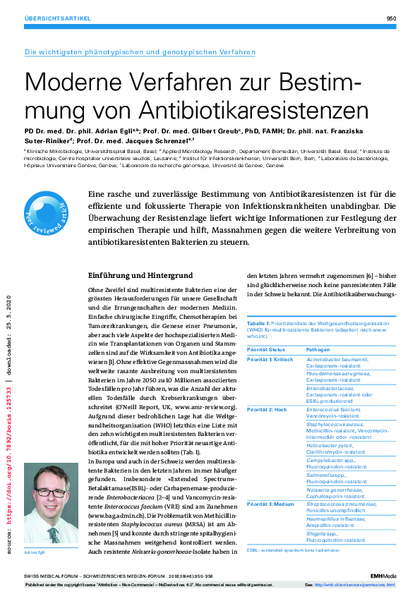Moderne Verfahren zur Bestimmung von Antibiotikaresistenzen