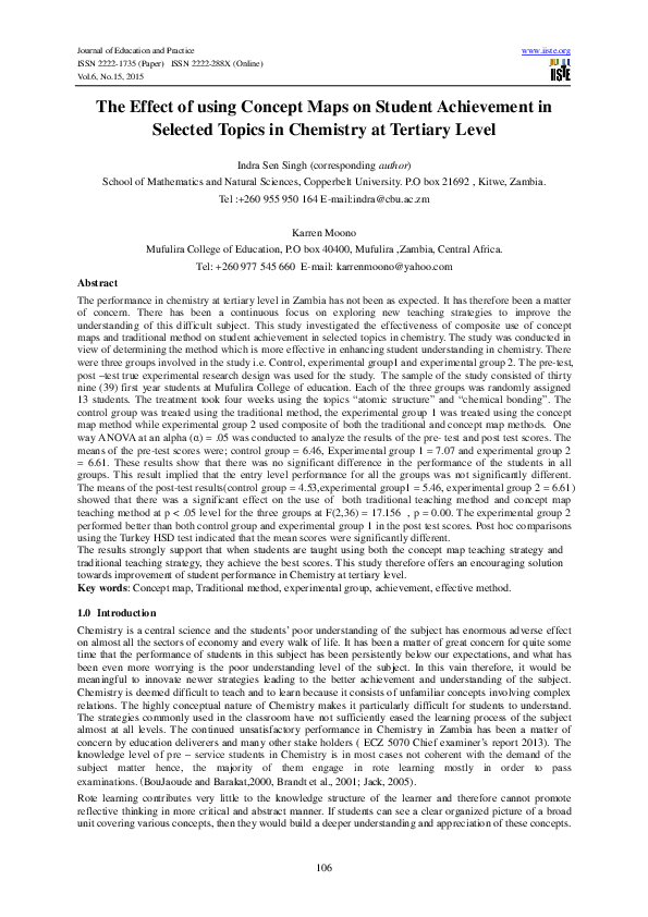 (PDF) The Effect of using Concept Maps on Student Achievement in ...