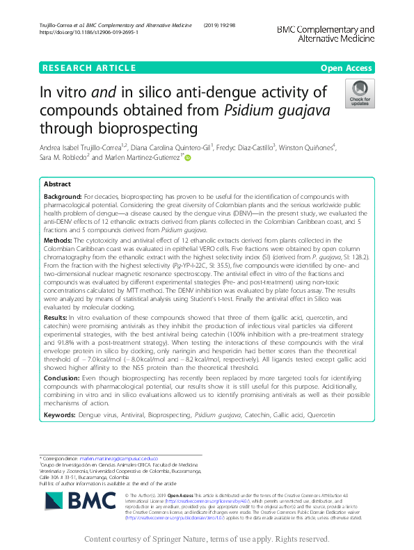 (PDF) In vitro and in silico anti-dengue activity of compounds obtained ...