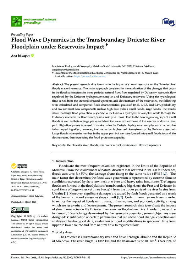 (PDF) Flood Wave Dynamics in the Transboundary Dniester River ...