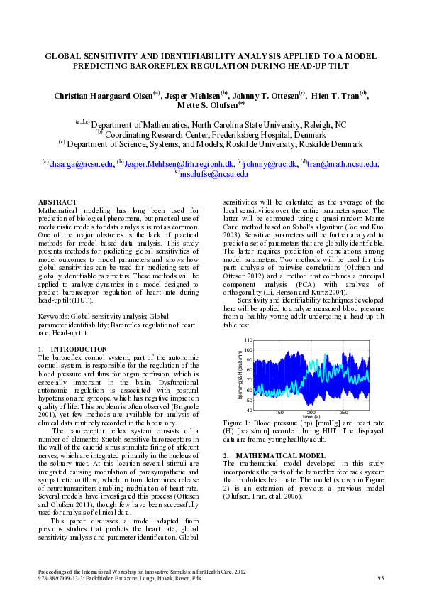 (PDF) Global sensitivity and identifiability analysis applied to a ...