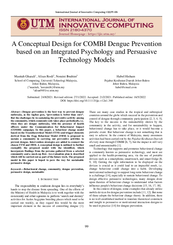 (PDF) A Conceptual Design for COMBI Dengue Prevention based on an ...