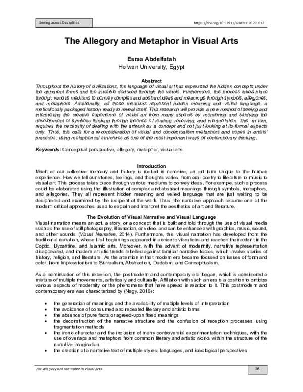 (PDF) The Allegory and Metaphor in Visual Arts