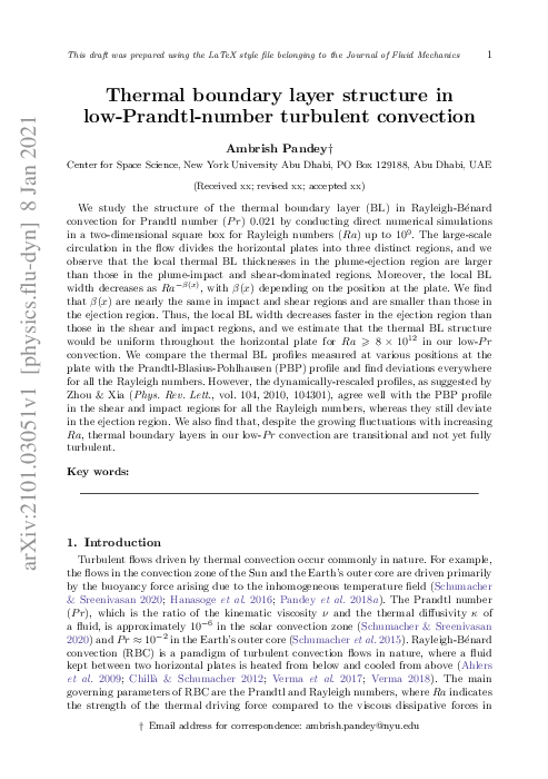 (PDF) Thermal boundary layer structure in low-Prandtl-number turbulent ...
