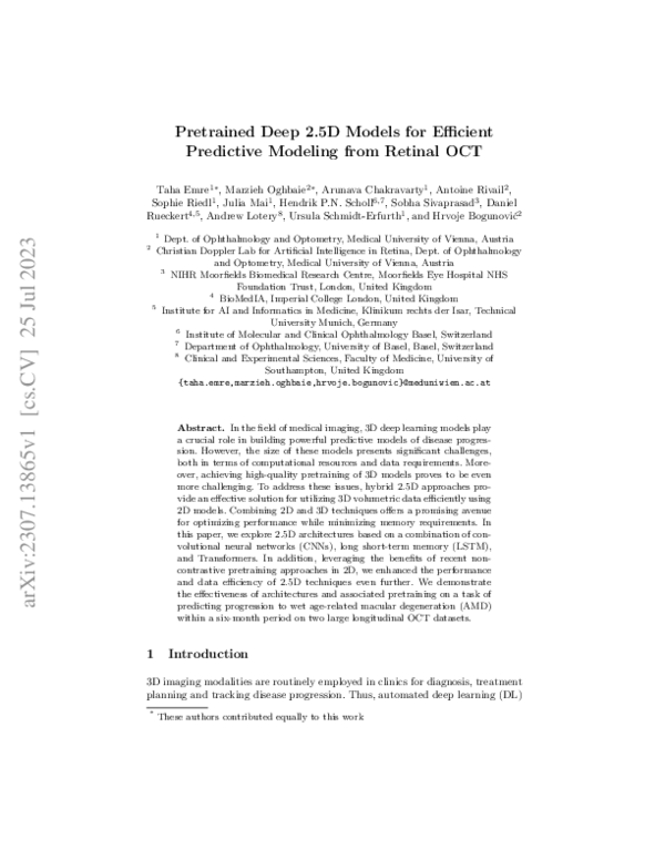 (PDF) Pretrained Deep 2.5D Models for Efficient Predictive Modeling ...