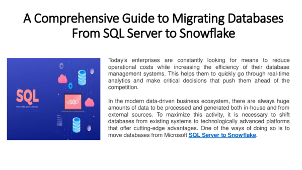 (PDF) A Comprehensive Guide to Migrating Databases From SQL Server to ...