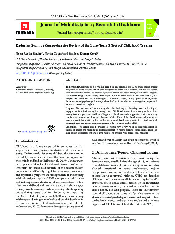 (PDF) Enduring Scars: A Comprehensive Review of the Long-Term Effects ...