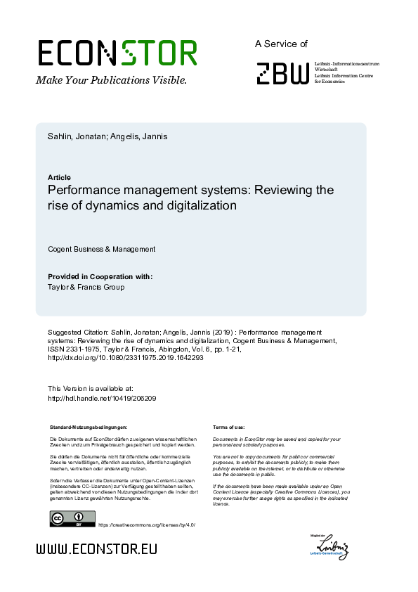 (PDF) Performance management systems: reviewing the rise of dynamics ...