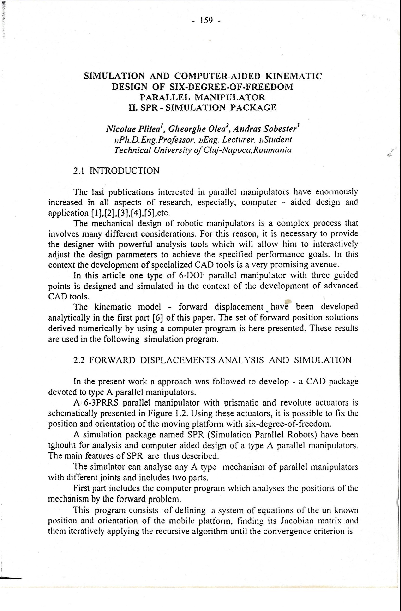 (PDF) Simulation and Computer-Aided Kinematics Design of Six-Degrees of ...