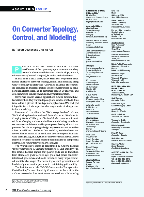 (PDF) On Converter Topology, Control, and Modeling [About This Issue]