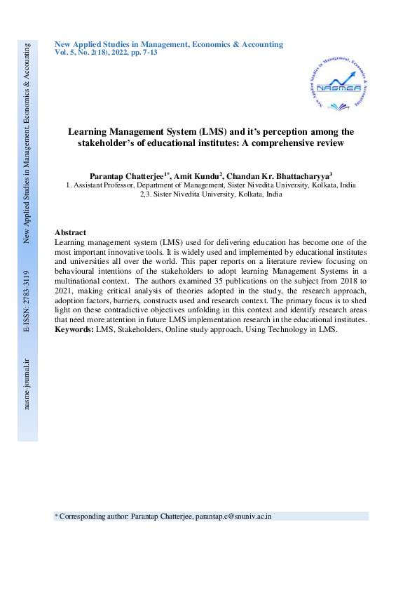 (PDF) Learning management system (LMS) and it’s perception among the ...