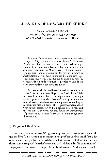 (PDF) El enigma del 