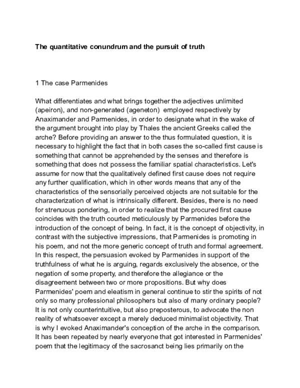 (PDF) The quantitative conundrum and the pursuit of truth