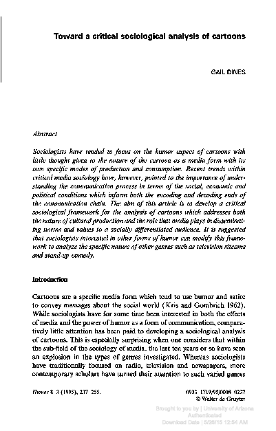 (PDF) Toward a critical sociological analysis of Cartoons
