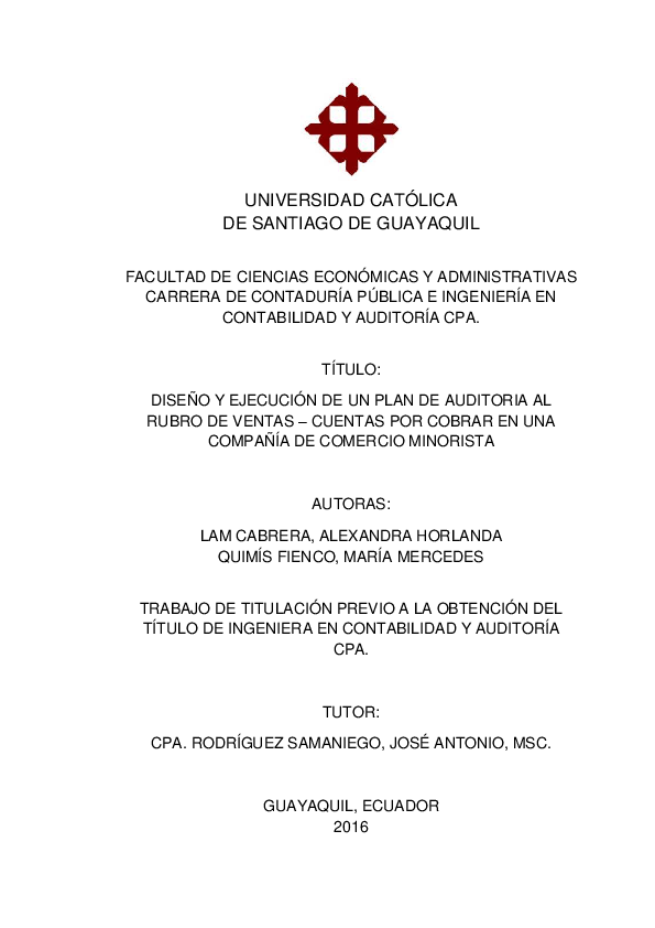 (PDF) Diseño y ejecución de un plan de auditoria al rubro de ventas ...