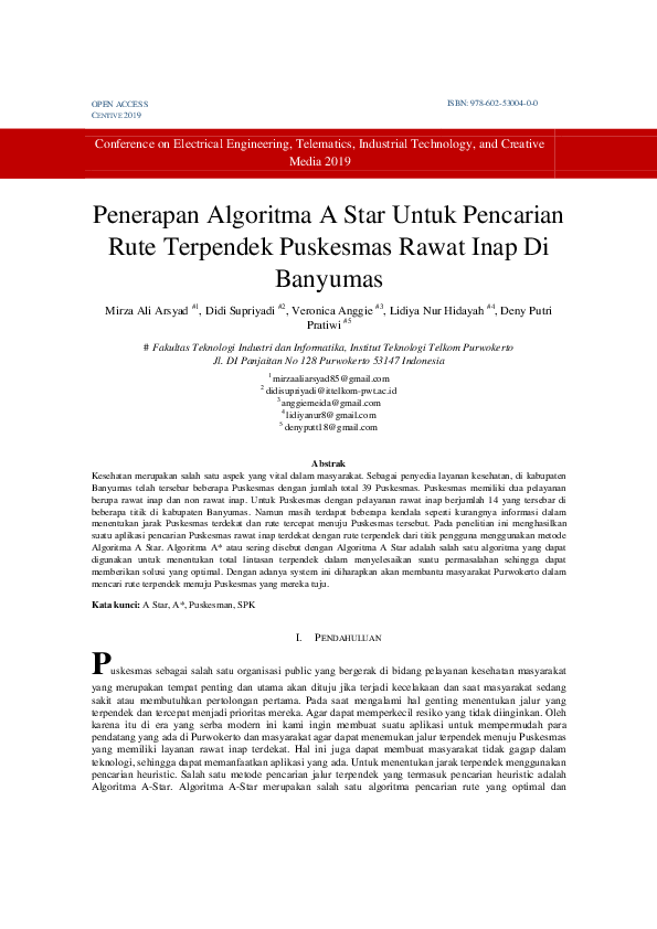 (PDF) Penerapan Algoritma A Star Untuk Pencarian Rute Terpendek ...