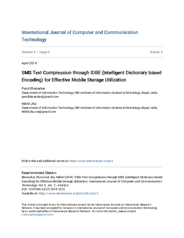 Pdf Sms Text Compression Through Idbe Intelligent Dictionary Based Pdf Sms Text Compression Through Idbe Intelligent Dictionary Based