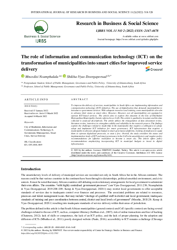 (PDF) The role of information and communication technology (ICT) on the ...