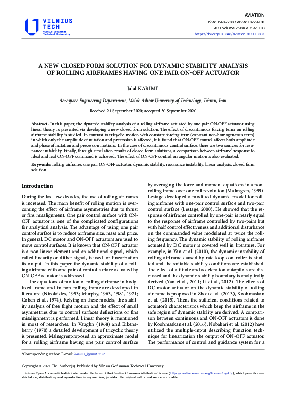 (PDF) A New Closed Form Solution for Dynamic Stability Analysis of ...